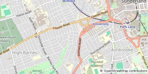 Map of Sunderland, Tyne and Wear