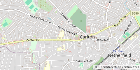 Map of Carlton, Nottingham
