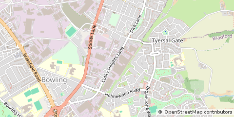 Map of Bradford, West Yorkshire
