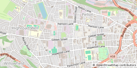 Map of Halifax, West Yorkshire