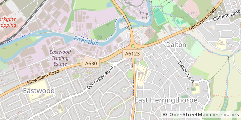Map of Rotherham, South Yorkshire
