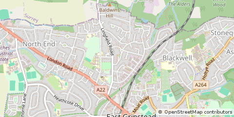 Map of East Grinstead, West Sussex