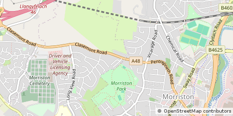 Map of Swansea, West Glamorgan