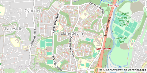 Map of Llanedeyrn, Cardiff