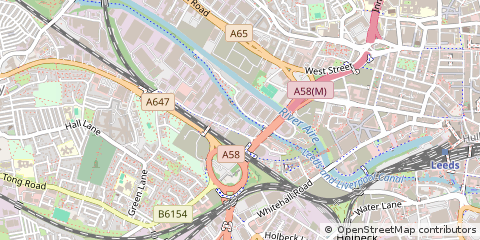Map of Leeds, West Yorkshire