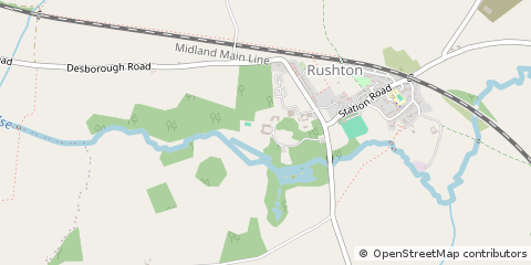 Map of Rushton, Northamptonshire