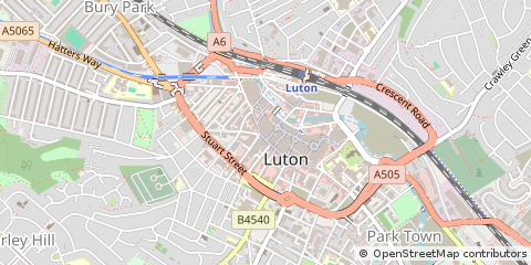 Map of Luton, Bedfordshire