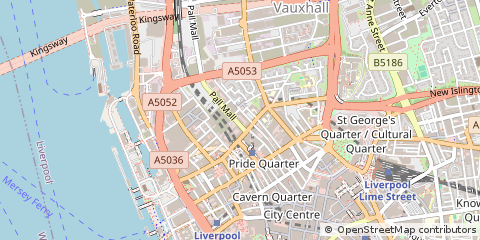 Map of Liverpool, Merseyside