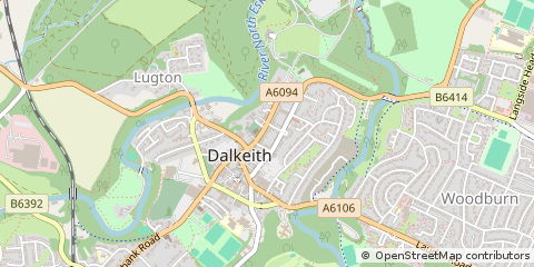 Map of Dalkeith, Midlothian