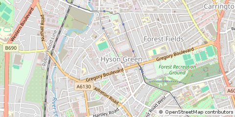 Map of Nottingham, Nottinghamshire