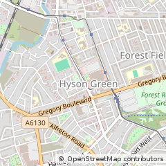 Map of Nottingham, Nottinghamshire