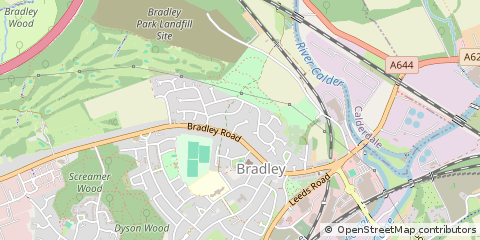 Map of Huddersfield, West Yorkshire