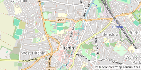 Map of Hitchin, Herts