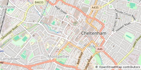 Map of Cheltenham, Gloucestershire