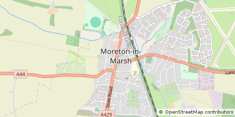 Map of Moreton-in-Marsh, Gloucestershire