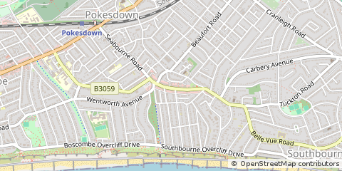Map of Bournemouth, Dorset