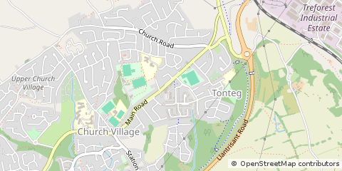 Map of Pontypridd, MID Glamorgan