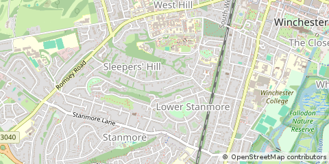 Map of Winchester, Hampshire