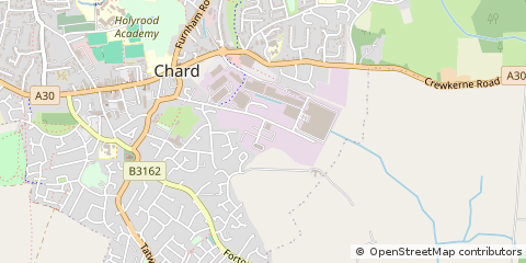 Map of Chard, Somerset