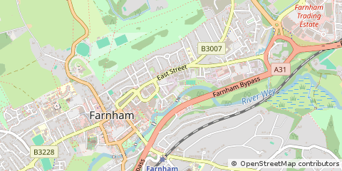 Map of Farnham, Surrey