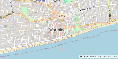 Map of Worthing, West Sussex