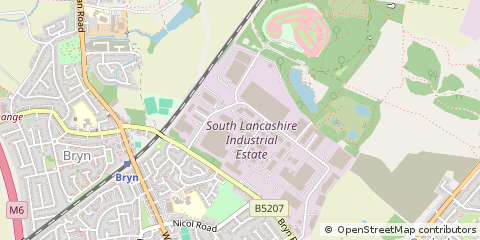 Map of Ashton in Makerfield, Wigan