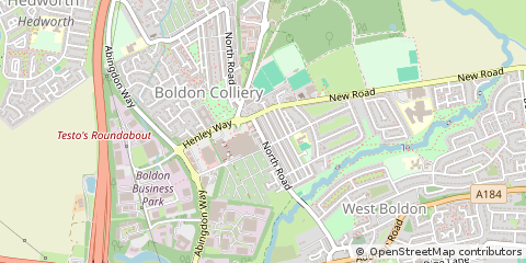 Map of Boldon Colliery, Tyne and Wear