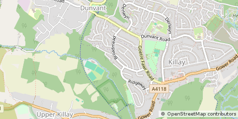 Map of Swansea, West Glamorgan