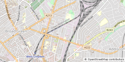 Map of Croydon, Surrey