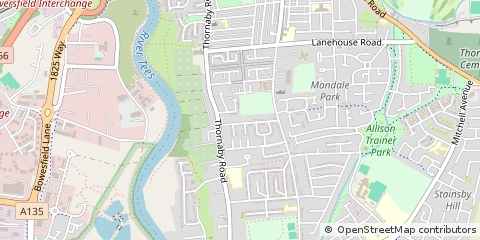 Map of Stockton-on-Tees, Cleveland