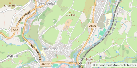 Map of Oldham, Lancashire
