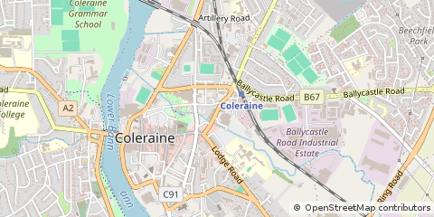 Map of Coleraine, Londonderry