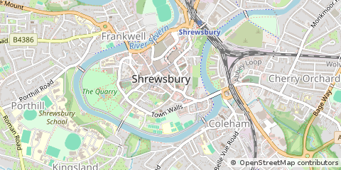 Map of Shrewsbury, Shropshire