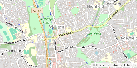 Map of Hemel Hempstead, Hertfordshire