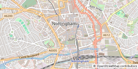 Map of Nottingham, Nottinghamshire