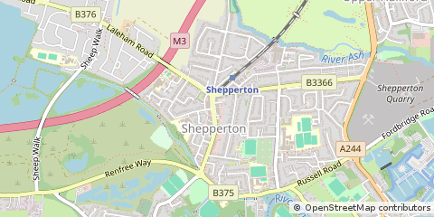 Map of Shepperton, Surrey