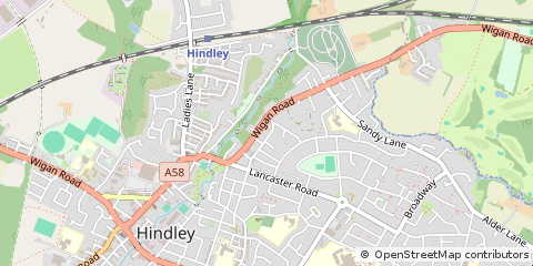 Map of Wigan, Lancashire