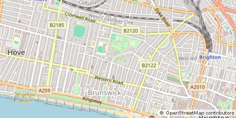 Map of Hove, East Sussex