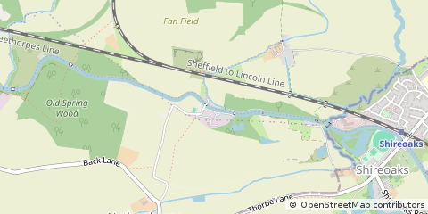 Map of Worksop, Nottinghamshire