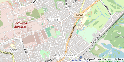 Map of Beeston, Nottingham