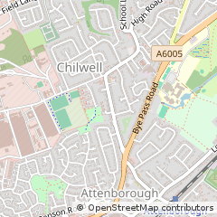 Map of Beeston, Nottingham