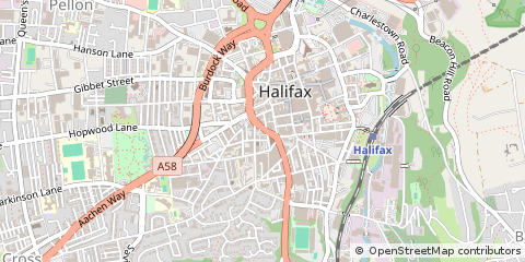Map of Halifax, West Yorkshire