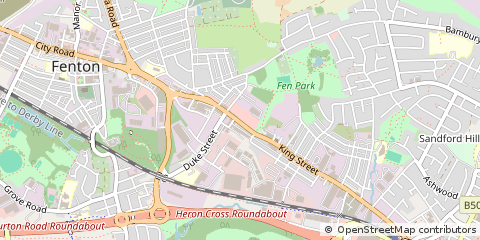 Map of Stoke on Trent, Staffordshire