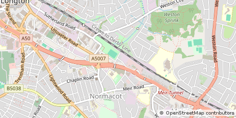 Map of Stoke on Trent, Staffordshire