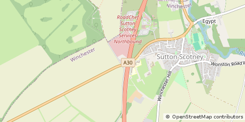 Map of Sutton Scotney, Hampshire