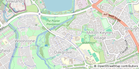 Map of Milton Keynes, Buckinghamshire