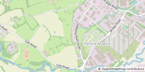 Map of Wrexham, Clwyd