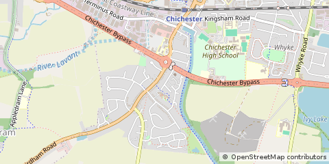 Map of Chichester, West Sussex