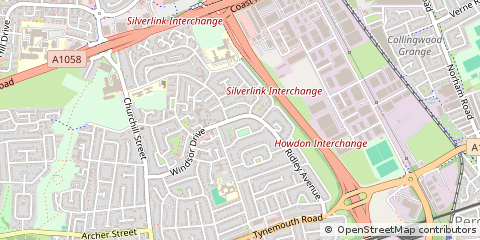 Map of Wallsend, Tyne and Wear