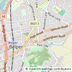 Map of Belper, Derbyshire